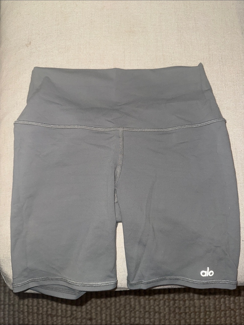 ALO Yoga High-Rise Gray Bike Shorts